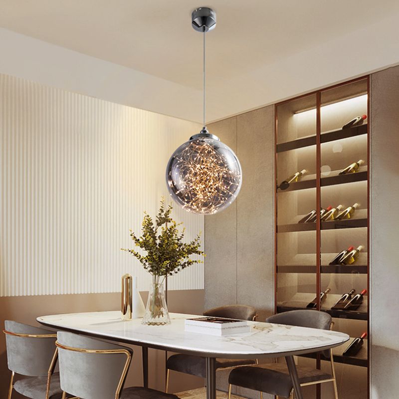Starry Ceiling Pendant Light Minimalist LED Glass Hanging Light Fixture for Living Room