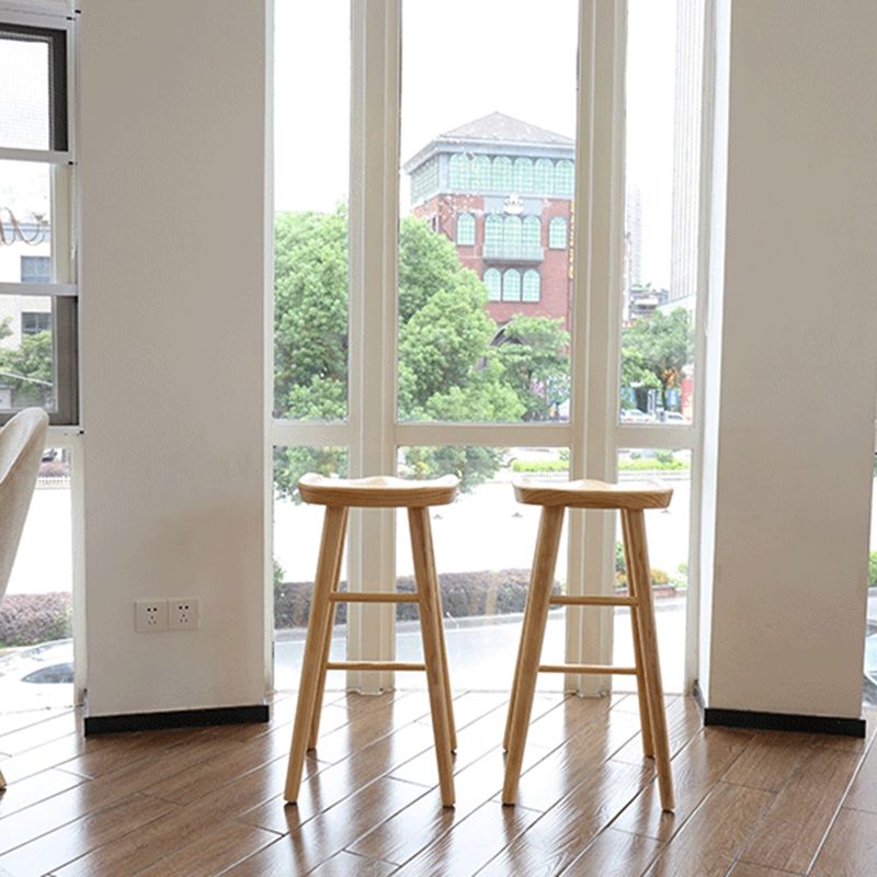 Natural Backless Counter Stool Contemporary Pine Wood Counter Stool