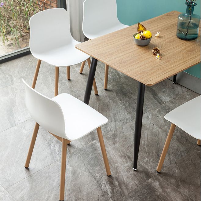 Contemporary Dining Room Wood Parsons Armless Dining Side Chair