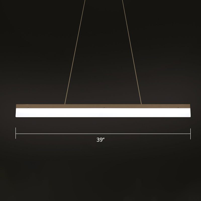 Acrylic Bar Shaped Island Light Fixture Modernist LED Coffee Suspension Lamp for Restaurant