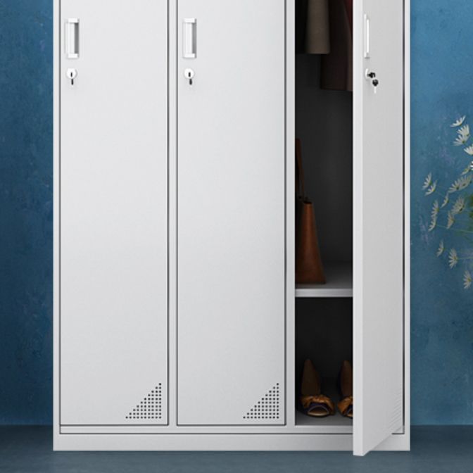 Hinged Wardrobe Cabinet with Mirror Contemporary Steel Wardrobe Armoire