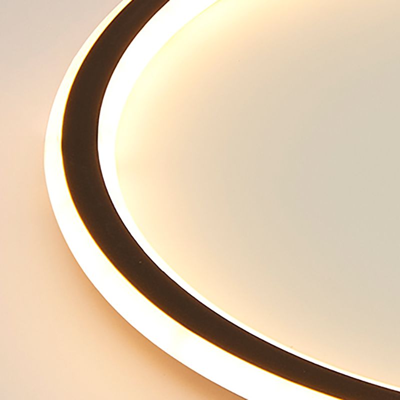 Plafonnier LED en aluminium noir, lampe moderne à montage encastré pour salon