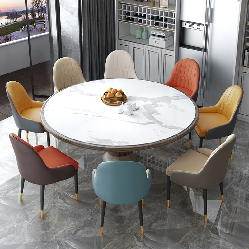 Inicio Sillón escandinavo Silla de comedor tapizada con respaldo Parsons de metal