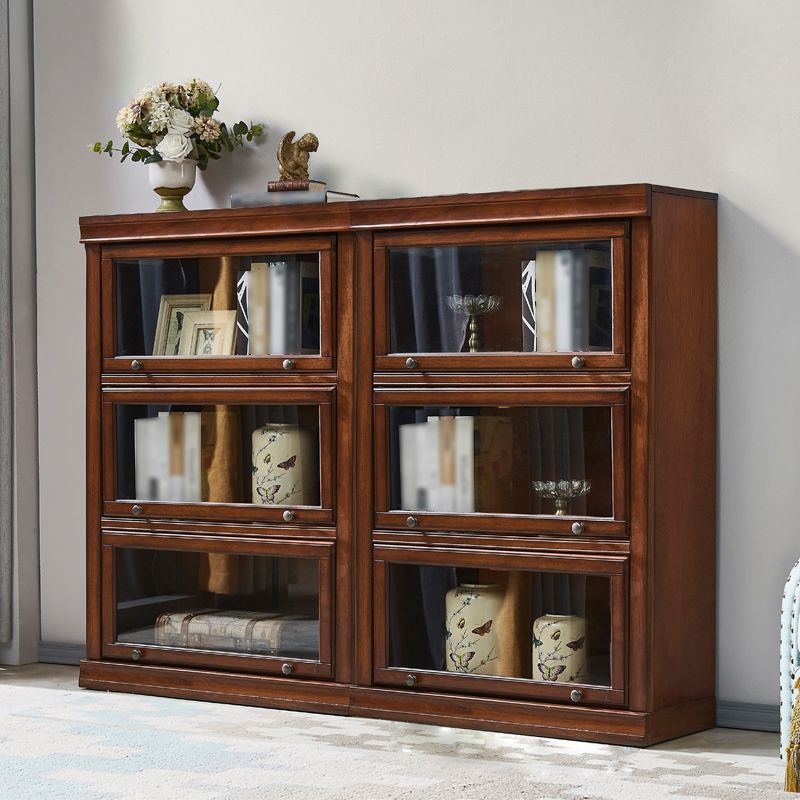 Minimalist Closed Back Bookcase in Solid Wood Material Shelve
