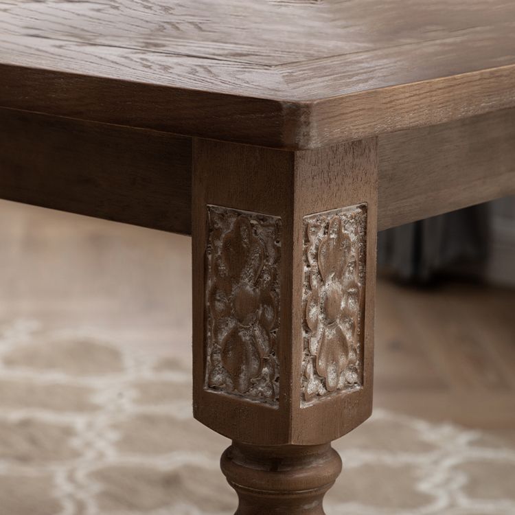 Country Solid Wood Dining Table Set with 4 Legs Base Dining Room Furniture for Home Use