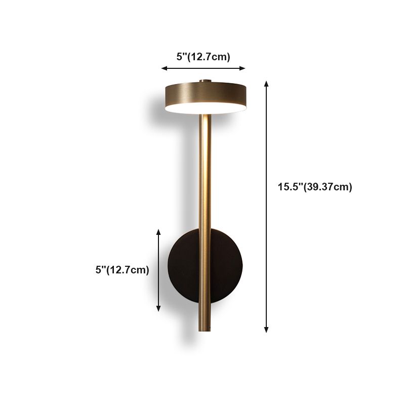 Nordic Metal Wall Light Gold Rotatable 15.5" High LED Wall Sconce for Living Room