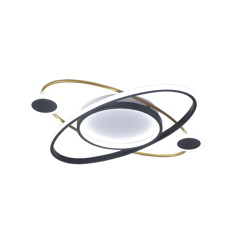 White Universe Flush Mount Ceiling Light Nordic LED Acrylic Lighting Fixture for Living Room in Warm/White Light