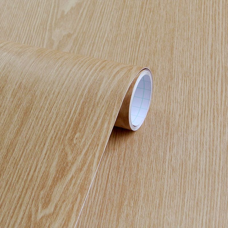 Faux Wood Wallpaper Roll Peel and Paste Industrial Living Room Wall Decor, 6.5 sq-ft