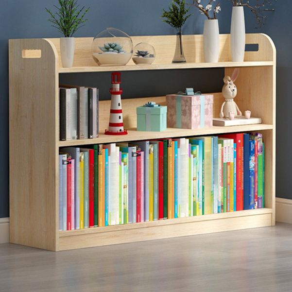 Natural Urban Etagere Bookshelf Oak Wood Open Bookcase for Home