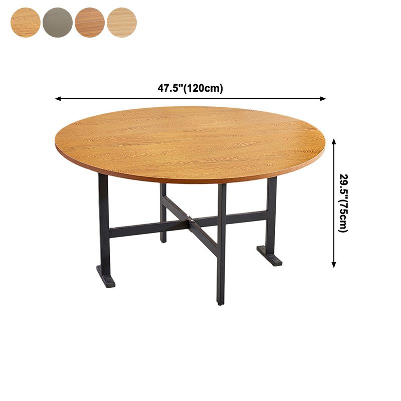 Runder Mid-Century Modern Esstisch aus Metall mit Holzplatte und Drop Leaf