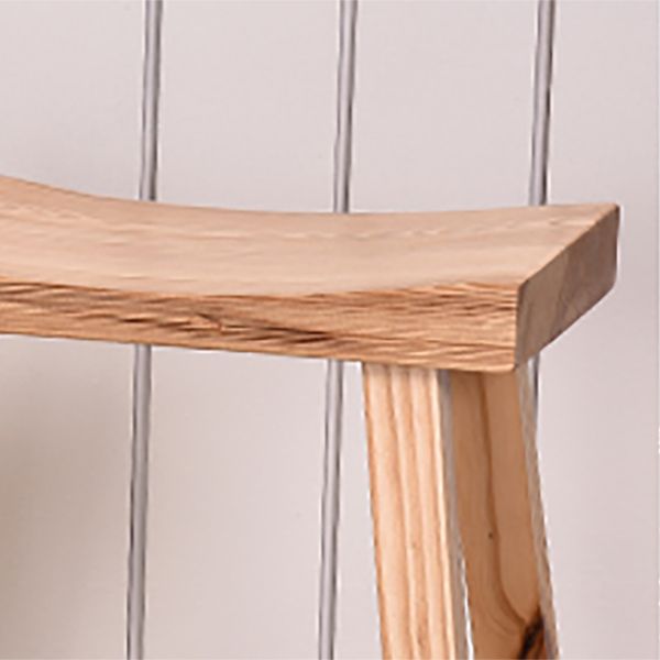 Industrial Backless Solid Wood Counter Stool Wooden Armless High Chair with 4 Legs