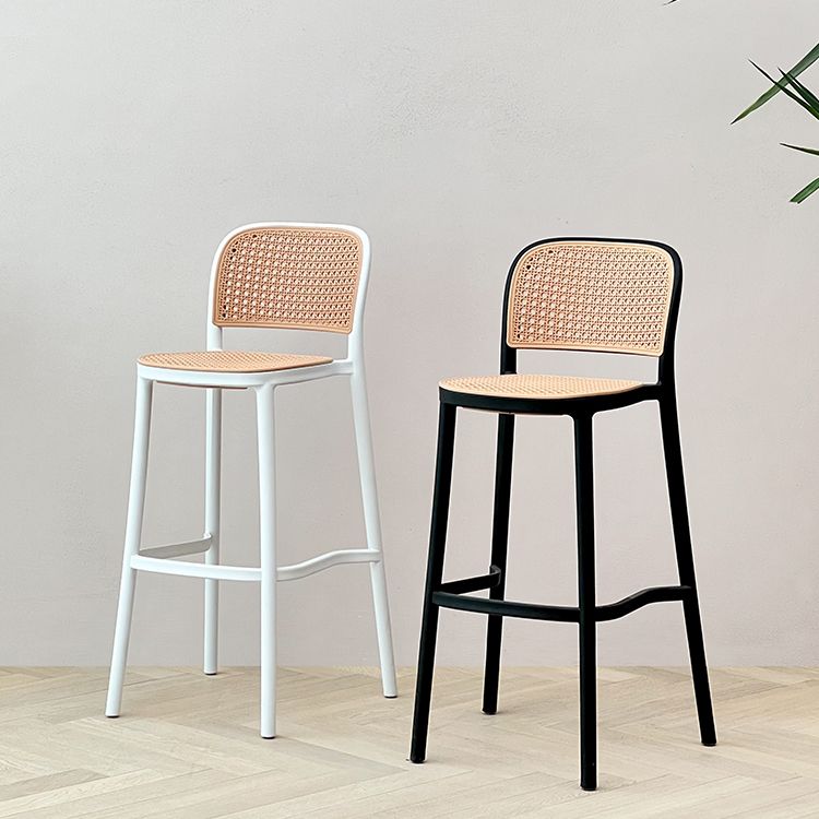 Plastic Stackable Bar Stool Modern Backrest Bar Stools for Dining Room