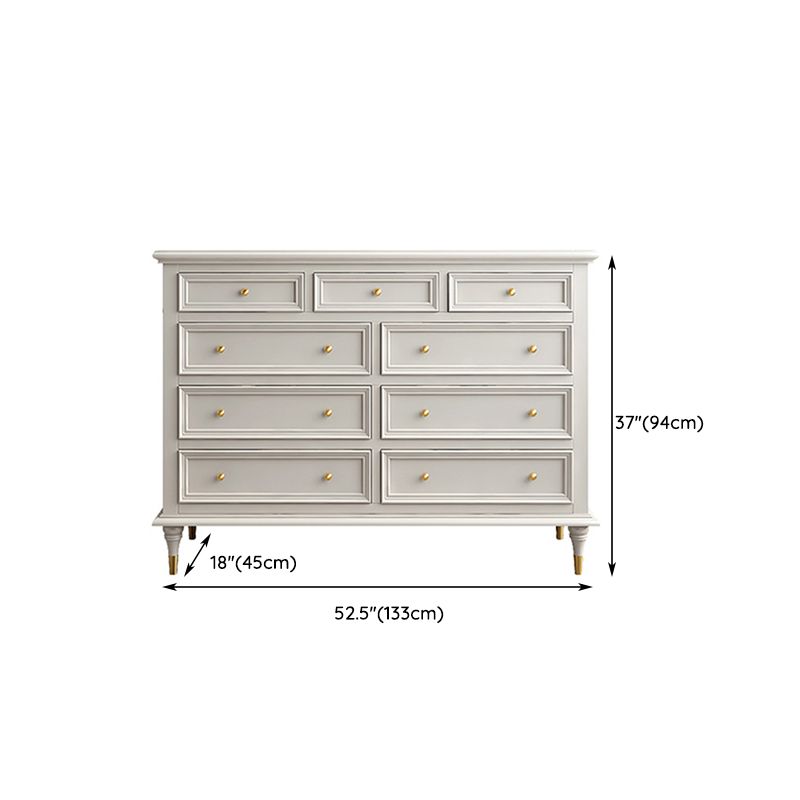 Glam White Closed Back Storage Chest with Soft-Close Drawers for Home