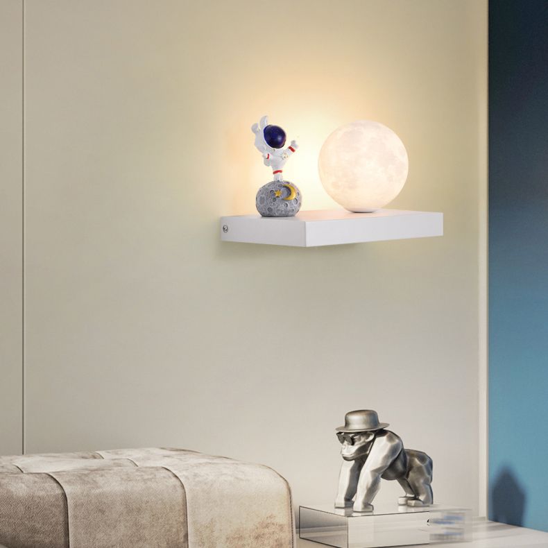 Metal & Wood 1 - Light Wall Light , Kids Style , Round / Square Wall Fixture