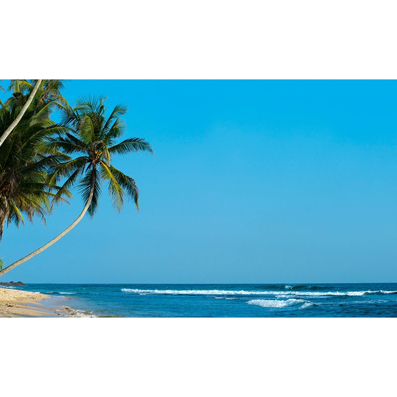 Tropical Beach Wall Mural Modern Moisture Resistant Wall Decor for Bedroom