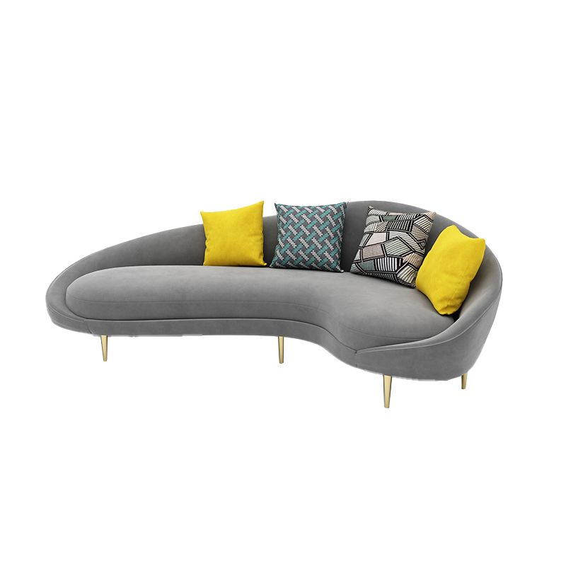 Contemporary Curved Sofa with Slopped Arm for Apartment Sofa