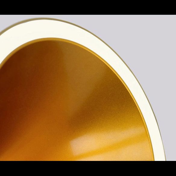 Minimalismo posmoderno colgante cónico de metal de oro de oro de 1 luces para dormitorio