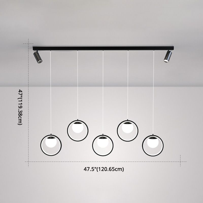 5-LIGHTS COURCHES LED ISLAND LIGHT VERRE DOUBLE DOUBLE SPOIGNEMENTS Minimalisme Éclairage pour salle à manger