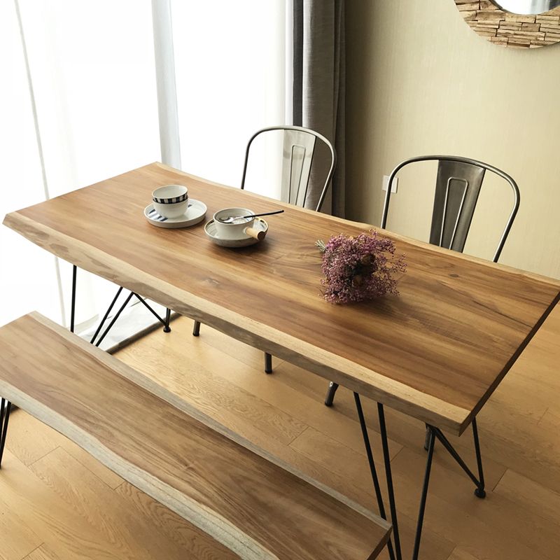 Wooden Table Industrial Style Simple Family Rectangular Dining Table