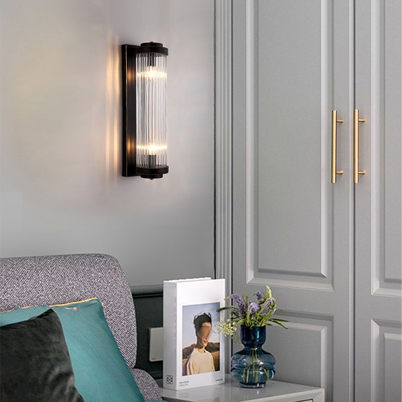 2 Lichter Wandleuchten mit klarem Kristallschatten postmoderner Stillicht für Schlafzimmer