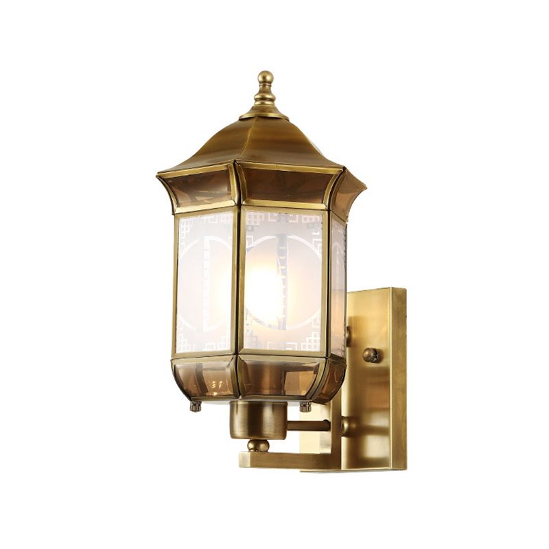 Armed Sconce Lamp Vintage Metal 1 Head Gold Wall Lighting Fixture for Stairway