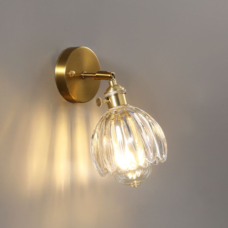 Minimalismo moderno Pronzo della parete della casa con ombra di vetro per camera da letto per bambini