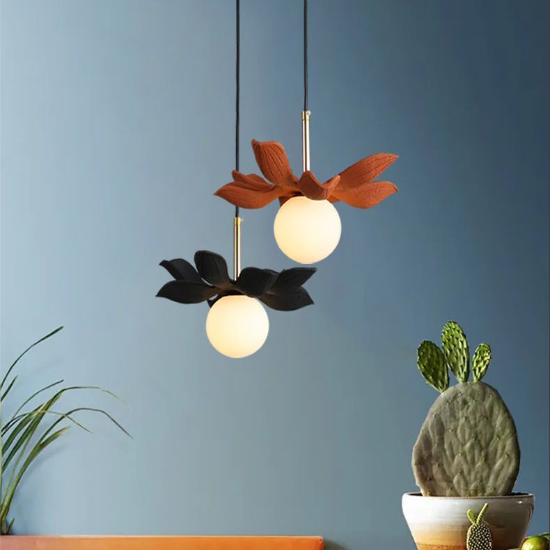 Modern Style Ball Down Lighting Glass 1 Light Hanging Lamp Kit