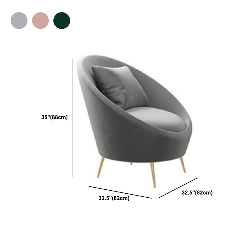 Sloped Arm Curved Sofa ,Wool Contemporary 38.19" W Sofa for Apartment