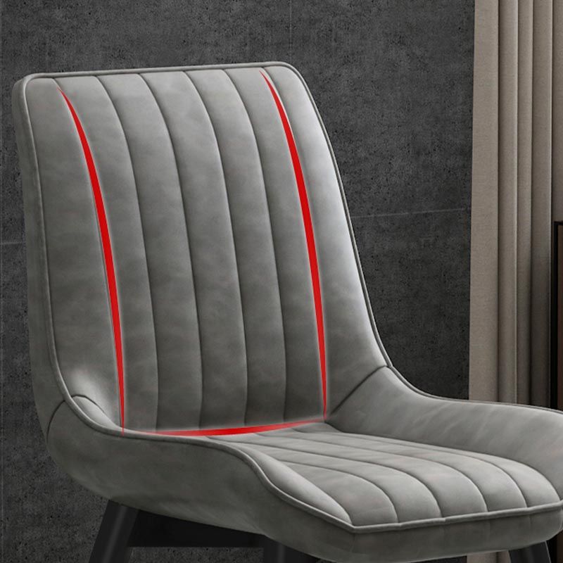 Glam Faux Leather Dining Chair Parsons Chair in Matte Finish for Home