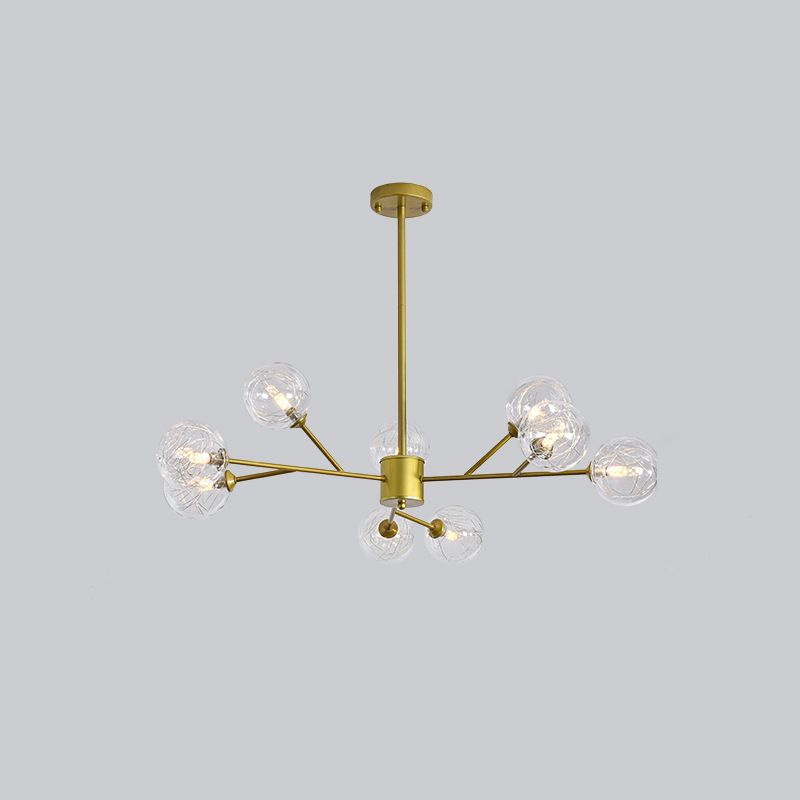 Fireflies Style Chandelier Lamp Globe Glass Shade Modern Style Metal Suspended Lamp