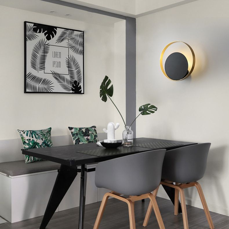 Electroplate Iron Single Wall Lamp in Modern Artistic Style Circular Indoor Wall Sconce