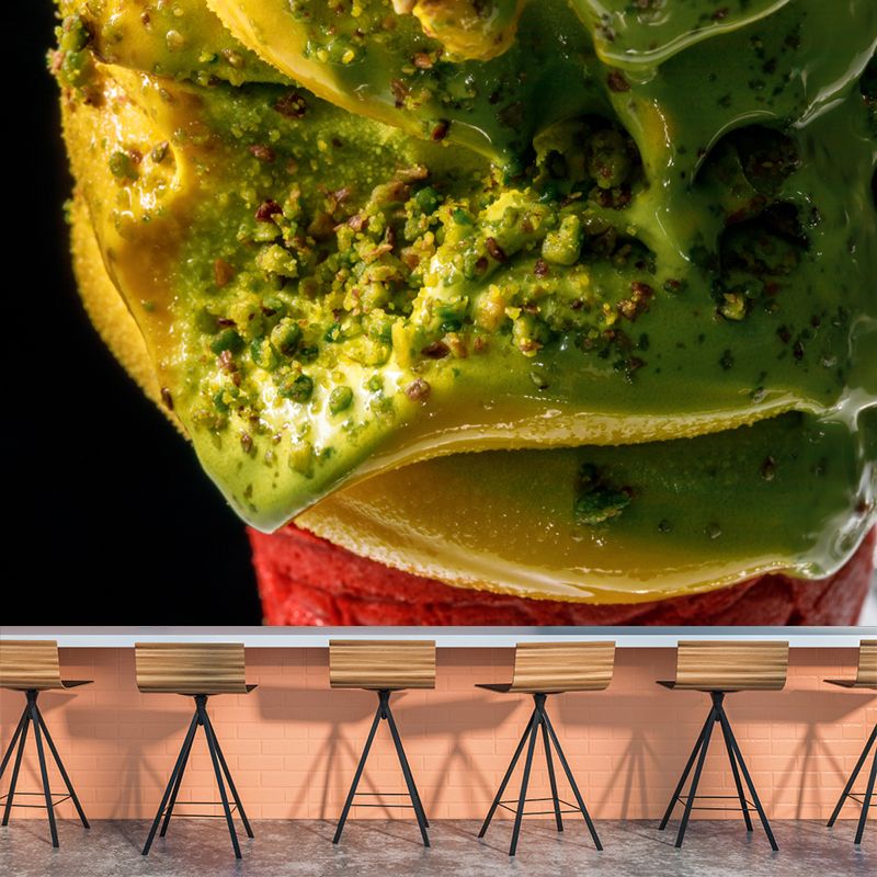 Customized Ice Cream Mural Wallpaper Environment Friendly Commerce Shop