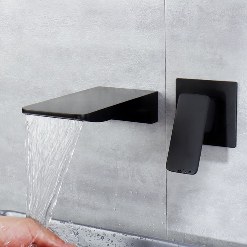 Contemporary Wall Mounted Metal Tub Filler One Handles Waterfall Tub Faucet Trim