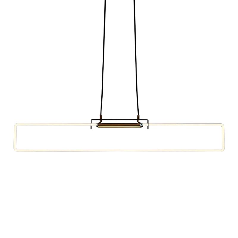 Modern Style Rectangle Pendant Light Metal One Light Pendant Light Fixture