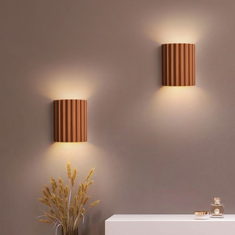 Nordic Resin Wall Light Colorful Cylinder 2 Lights Wall Sconce for Living Room