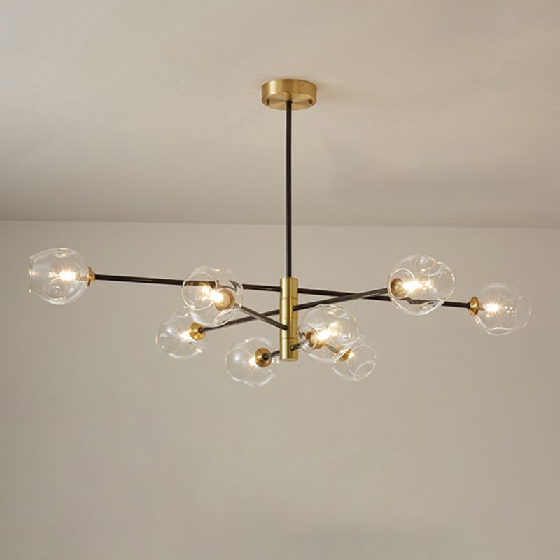 Contemporary Style Spherical Shape Chandelier Lights Glass 8 Light Chandelier Lighting