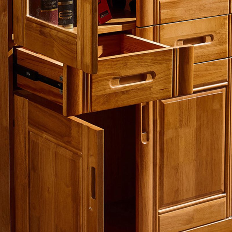 78.74"H Bookcase Contemporary Style Bookshelf with Doors for Home Office