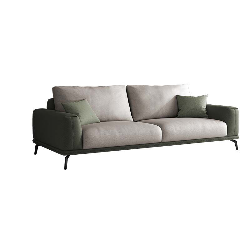 Stain-Resistant Faux Leather Square Arm Sofa/Sectional for Living Room