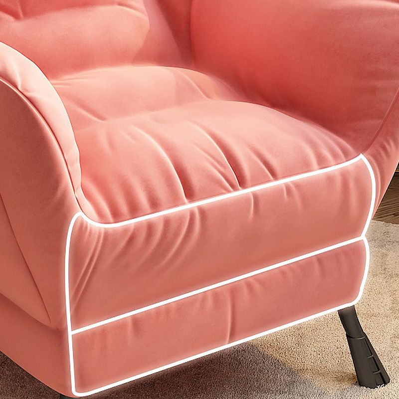 Sewn Pillow Back Arm Chair Sloped Arms Accent Chair,  27.56" W √ó 27.56" L √ó 33.46" H