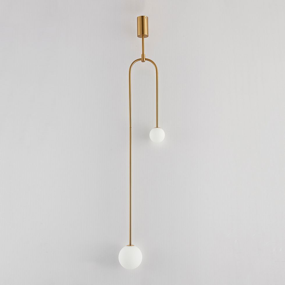 Glass Ball Shade Hanging Light Contemporary Pendent Lighting Fixture for Drawing Room