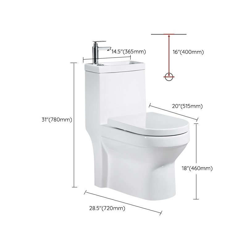Modern Toilet Bowl Floor Mounted Porcelain All-In-One Flush Toilet