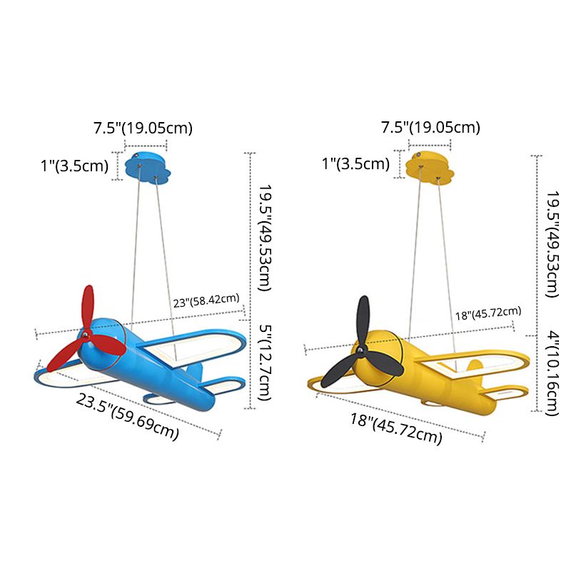 1 leichte Flugzeug Anhänger Leuchten Kinder Metallic Suspension Anhänger Licht für Kinder Schlafzimmer