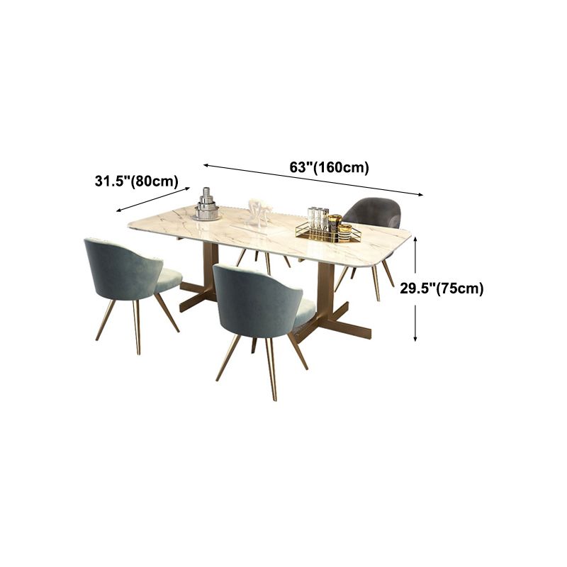 Traditional Luxury Dining Table White Marble Rectangle Dining Table for Home