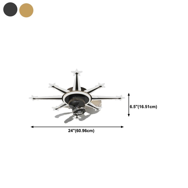 Multi Light Ceiling Fan Light Modern Style Metal Ceiling Fan Light for Bedroom