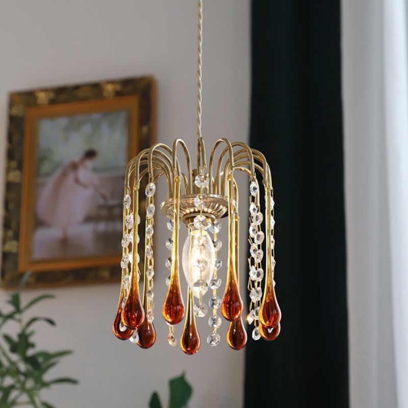 American Water Droplets Shape Chandelier Gold Chandelier Pendant for Dining Room