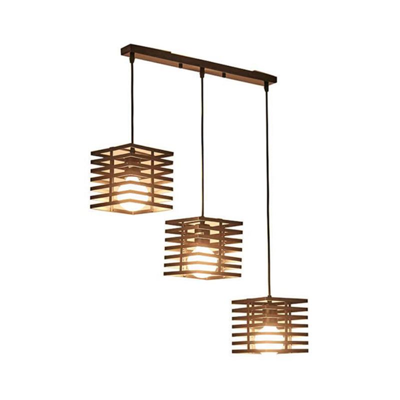 Simple Cage Hanging Island Light Industrial Hanging Lighting Fixture for Dining Room