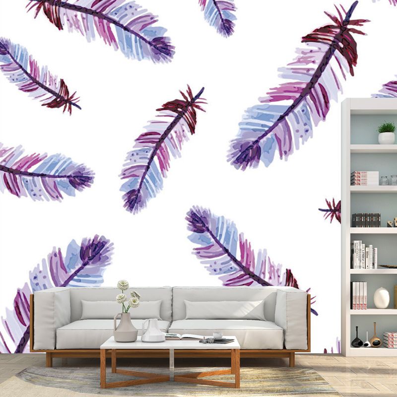 Home Decor Feathers Wall Murals Non Woven Fabric Modernist Wall Decor for Bedroom
