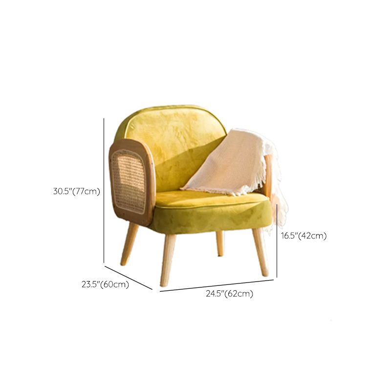 Industrial Upholstered Accent Armchair 4 Legs Wood Frame Armchair