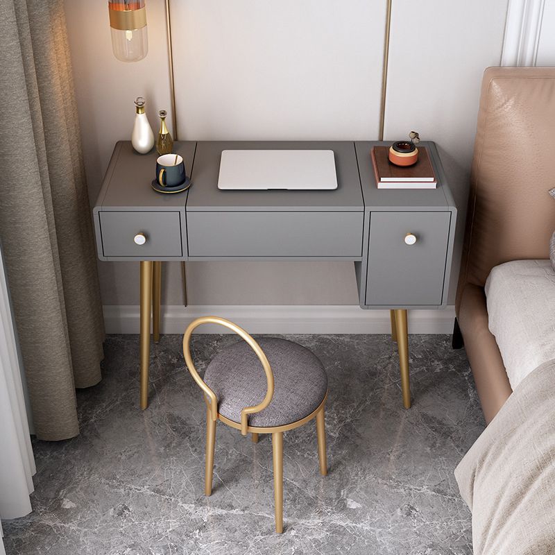Flip-Top Vanity Set Contemporary 2 Drawers Makeup Dressing Table