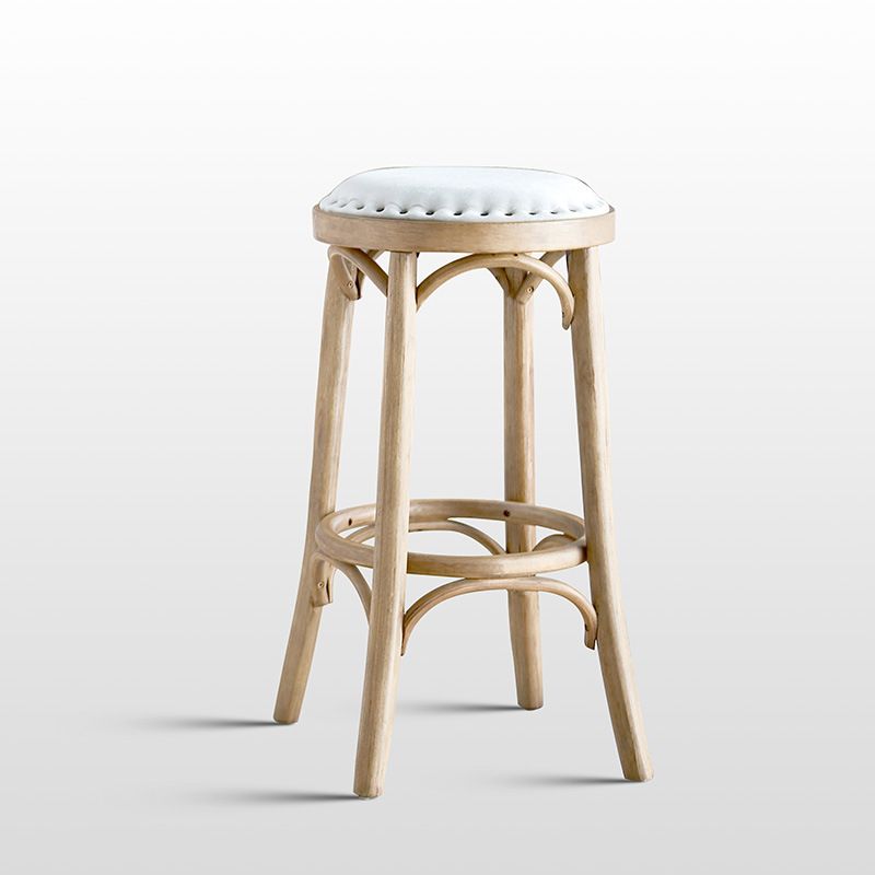 Industrial Solid Wood Counter Stool Velvet Counter Height Stools for Home Use